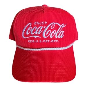 Coca Cola corduroy snapback cap hat MAD Engine red NWT NEW